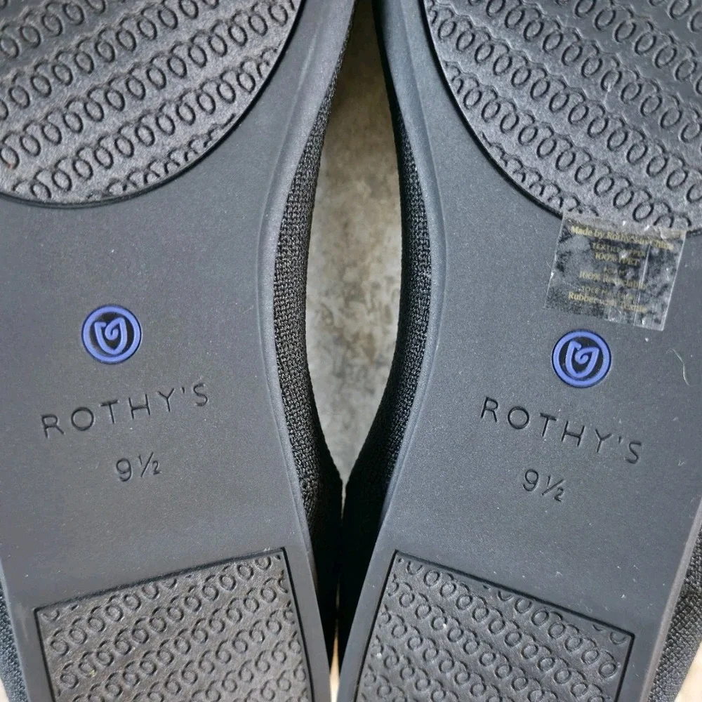 Rothy's Womens The Loafer Slip On Shoes Size 9.5 Black Flats New